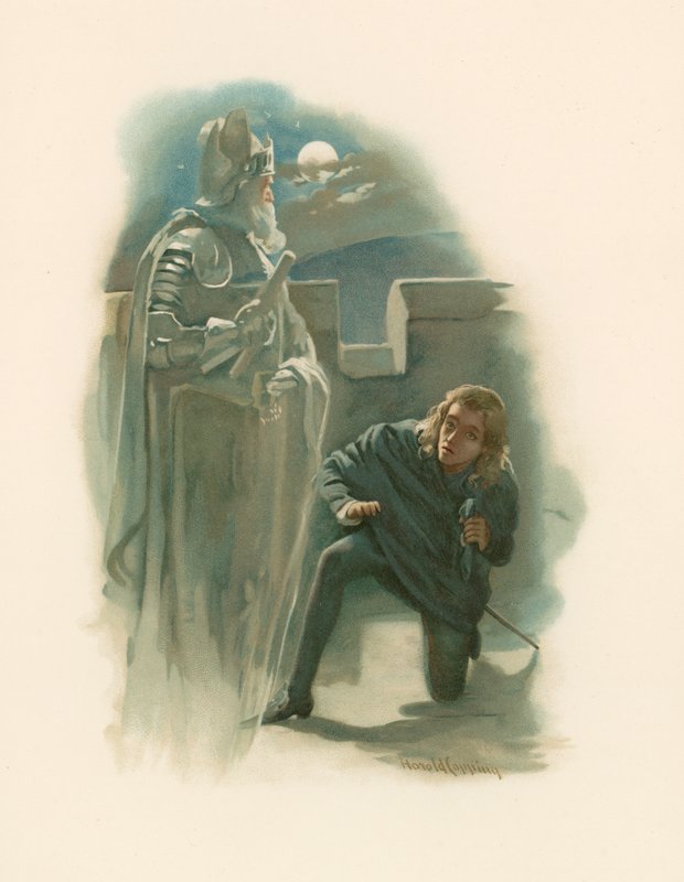 Hamlet och hans fars spöke av Harold Copping