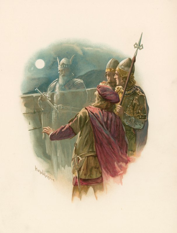 Hamlet och hans fars spöke av Harold Copping
