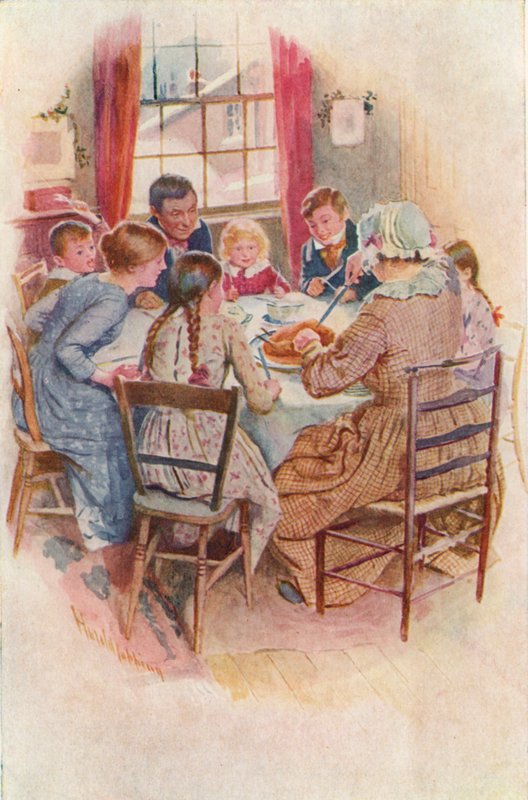 Illustration för A Christmas Carol av Charles Dickens av Harold Copping
