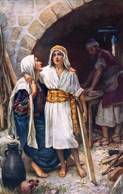 Jesus Kristus med Maria av Harold Copping