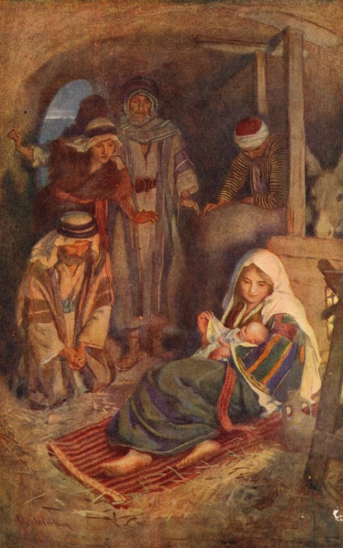 Nya testamentet: Födelsekyrkan (färglitografi) av Harold Copping