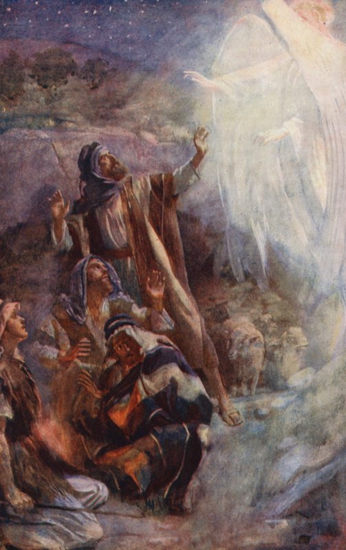 Nya testamentet: Herdarna i Betlehem (färglitografi) av Harold Copping