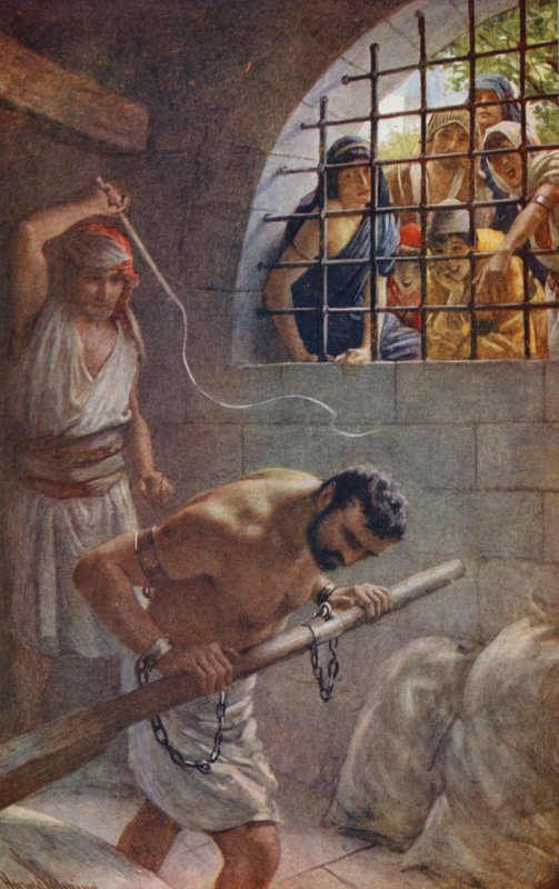 Gamla testamentet: Simson (färglitografi) av Harold Copping