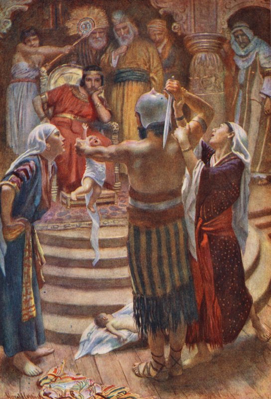 Gamla testamentet: Salomo, den vise kungen (färglitografi) av Harold Copping