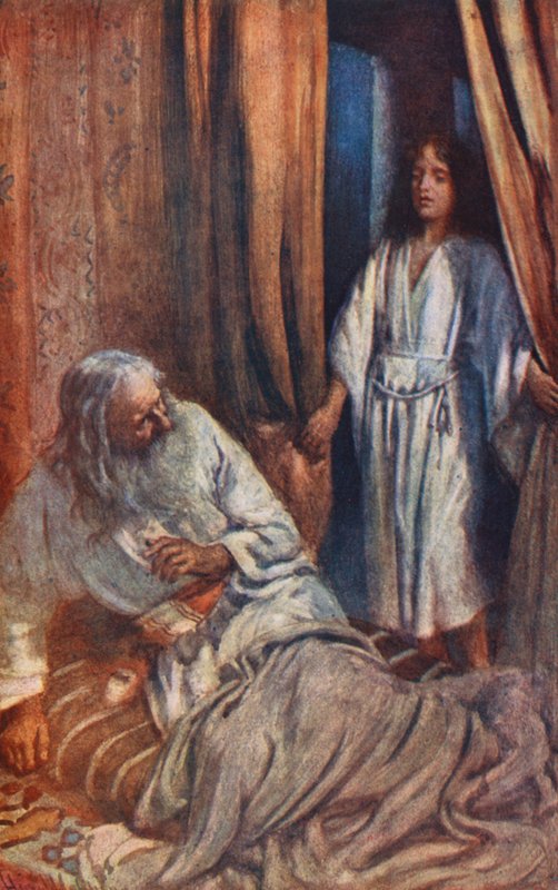 Gamla testamentet: Barnet Samuel (färglitografi) av Harold Copping
