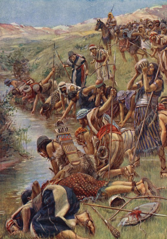 Gamla testamentet: Männen som lappade (färglitografi) av Harold Copping
