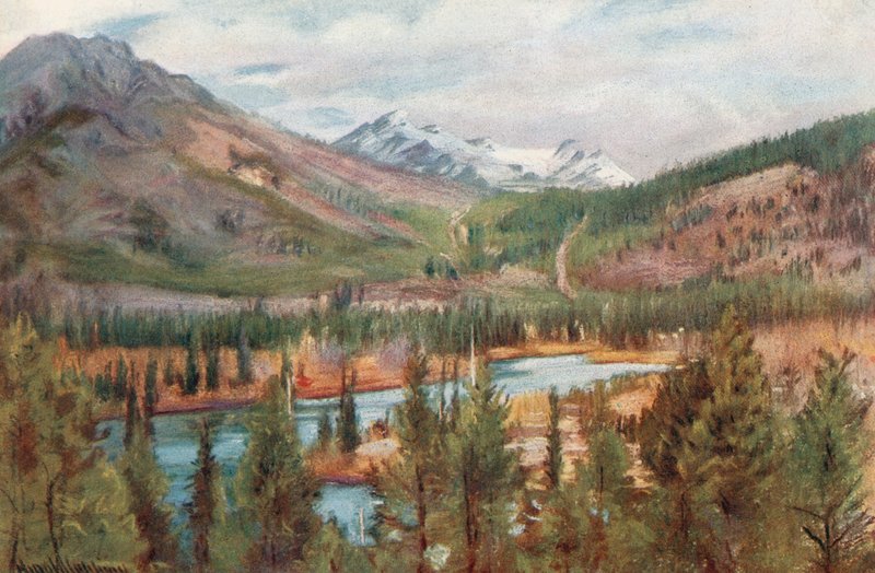 Bow River vid Banff av Harold Copping