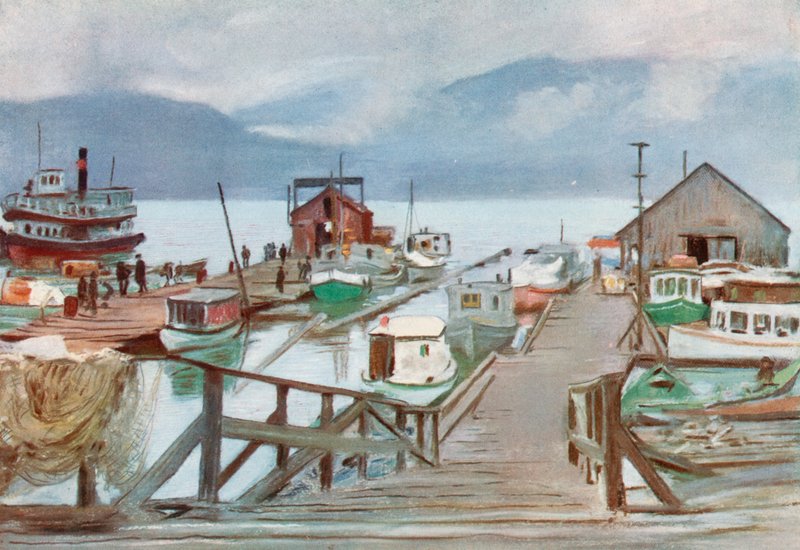 Fiskmarknaden, Vancouver, Myggflottan av Harold Copping