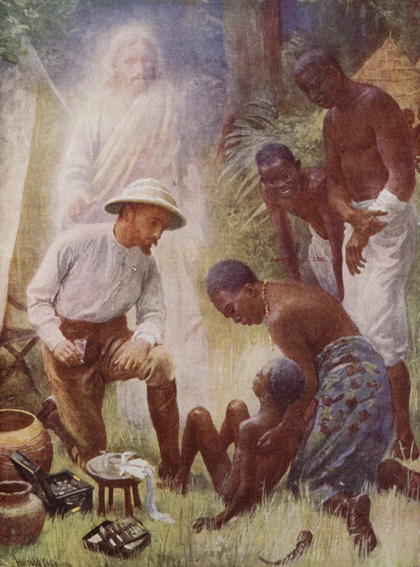 The Healer (färgad ljusografi) av Harold Copping