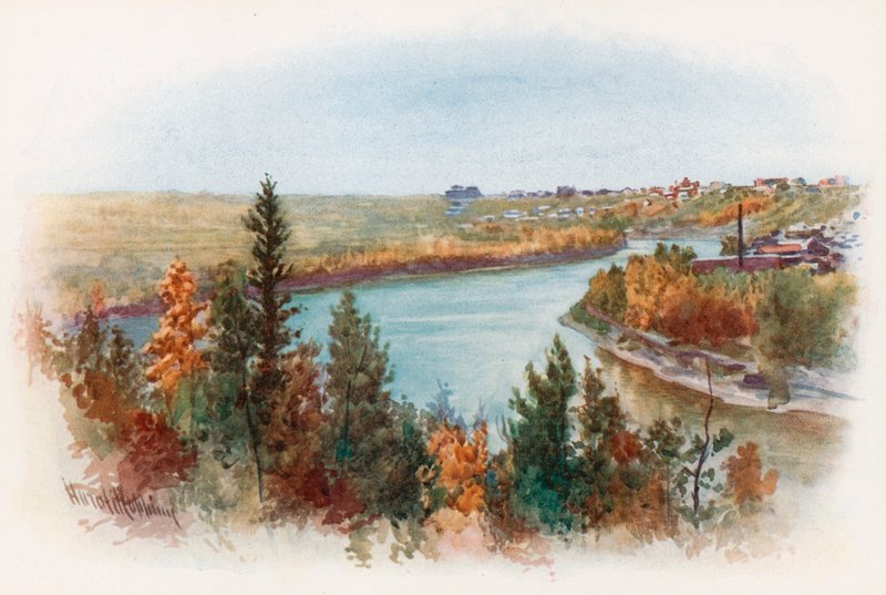 Saskatchewanfloden vid Edmonton av Harold Copping