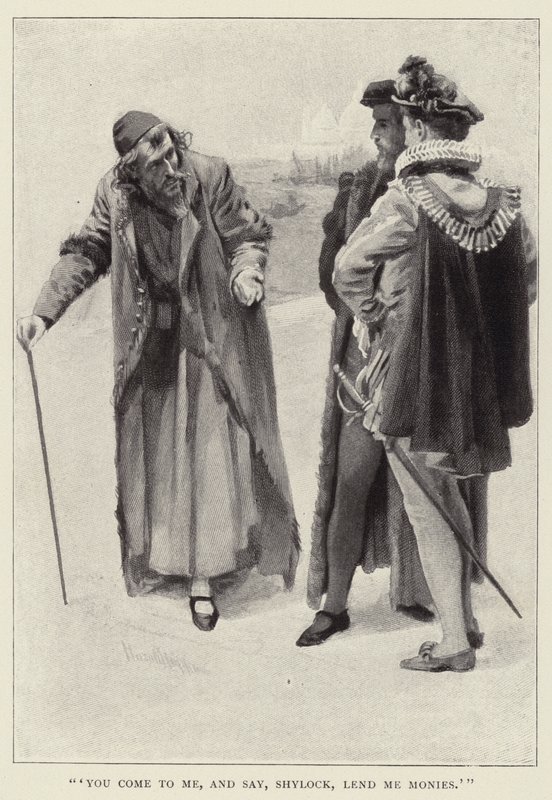 Du kommer till mig och säger, Shylock, låna mig pengar av Harold Copping