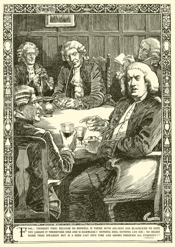 Dr Johnson i konversation (litho) av Harold Edward Hughes Nelson