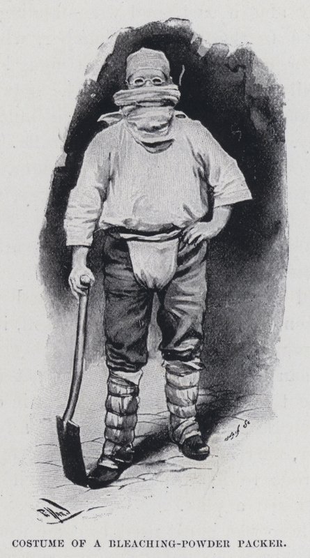 Kostym av en blekpulverpackare (s/v foto) av Harold Hume Piffard