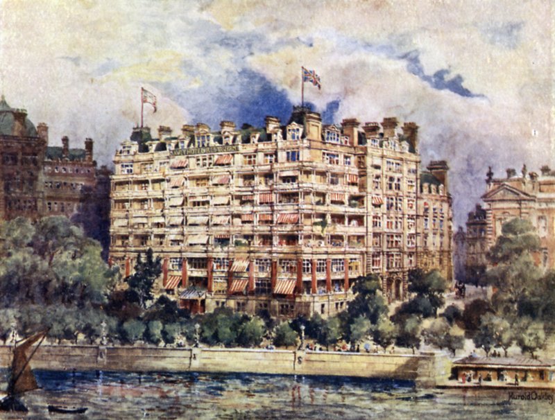 River Front of the Savoy Hotel 1889 av Harold Oakley