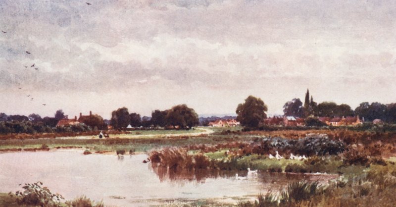 Dunsfold, nära Cranleigh (färglitografi) av Harold Sutton Palmer