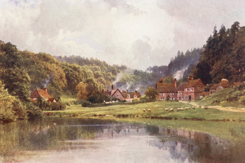 Friday Street, på väg till Leith Hill (färglitografi) av Harold Sutton Palmer