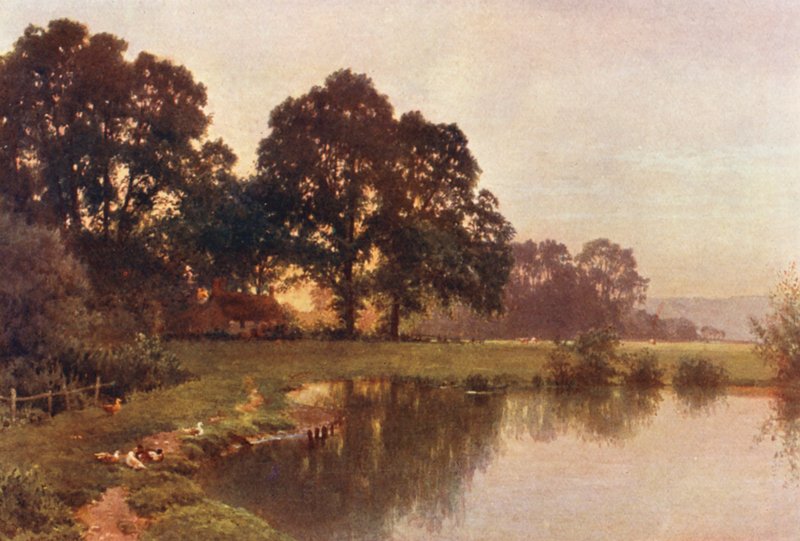 Nära Wonersh (färglitografi) av Harold Sutton Palmer