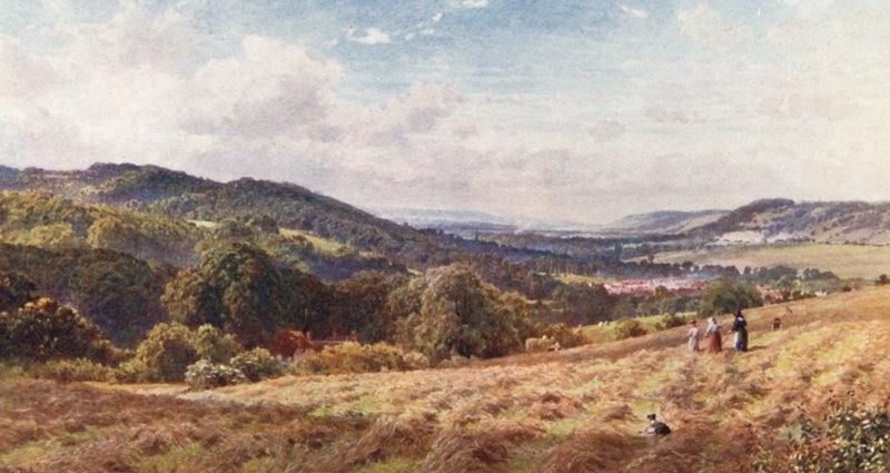 The Vale of Dorking (färglitografi) av Harold Sutton Palmer