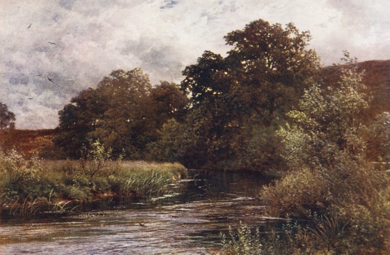 Wey vid Hankley Common, nära Tilford (färglitografi) av Harold Sutton Palmer
