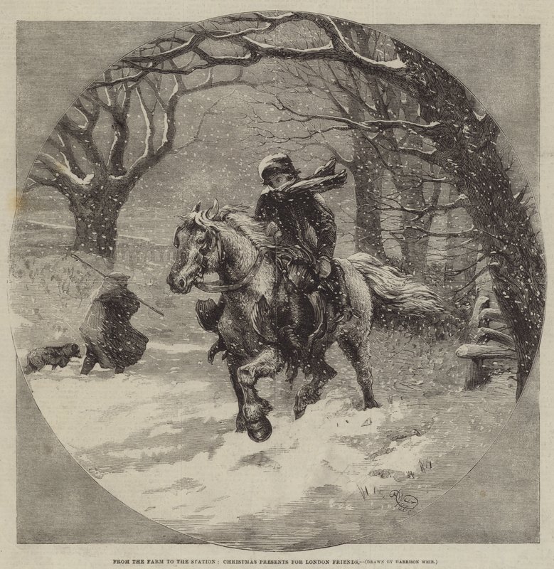 Från gården till stationen, julklappar till London-vänner av Harrison William Weir