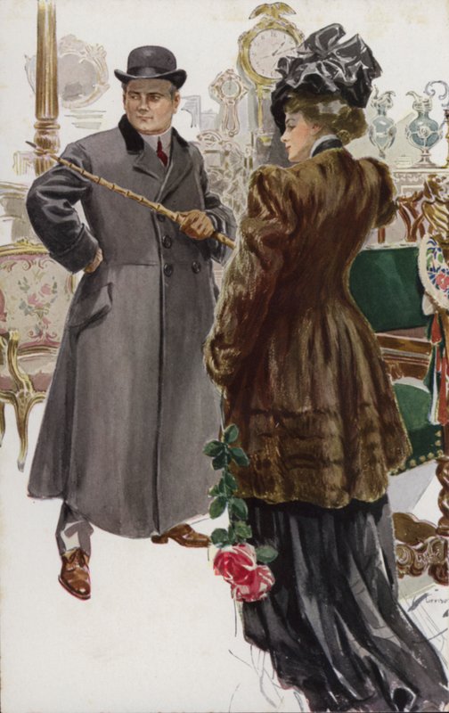 Illustration till When a Man Marries av Mary Roberts Rinehart av Harrison Fisher