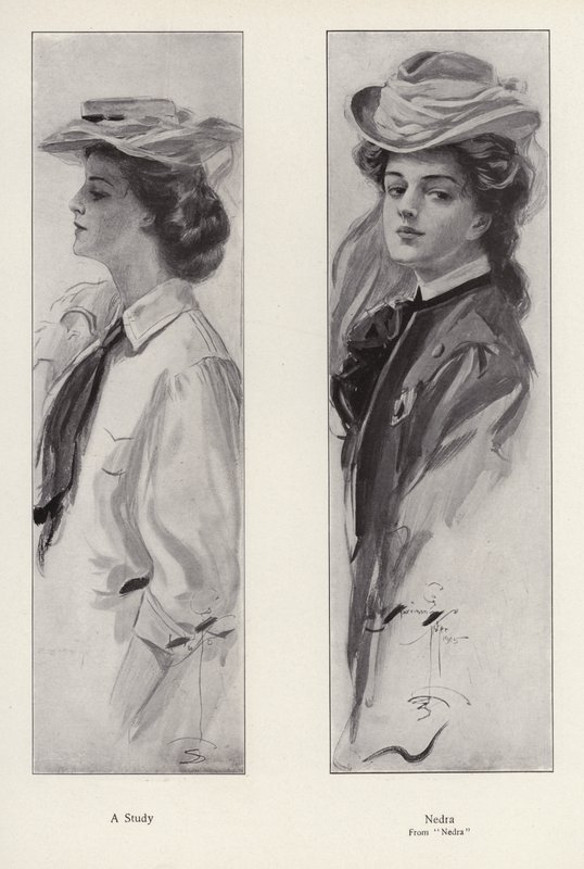 Karaktären Nedra från romanen Nedra, av George Barr McCutcheon (litho) av Harrison Fisher