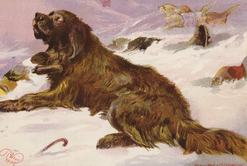 Alp räddar farbror Peter (färglitografi) av Harrison William Weir