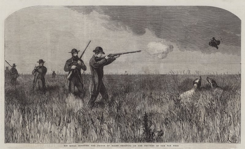 Hans kungliga höghet prinsen av Wales skjuter på prärien i Fjärran Västern. av Harrison William Weir