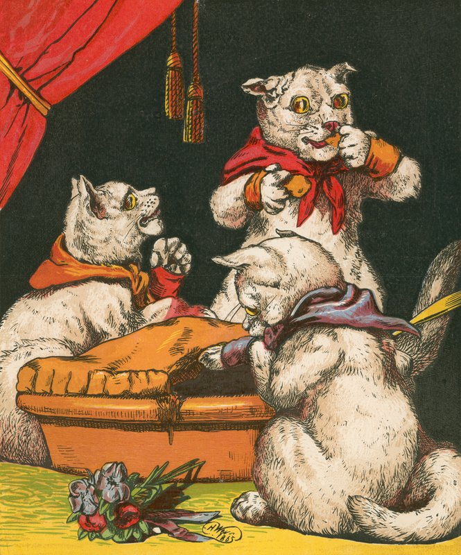 Stygga kattungar som äter paj i sina vantar av Harrison William Weir