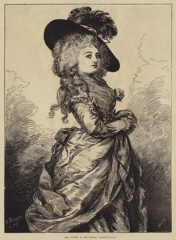 Mrs Rousby som den försvunna Gainsborough av Harry Furniss