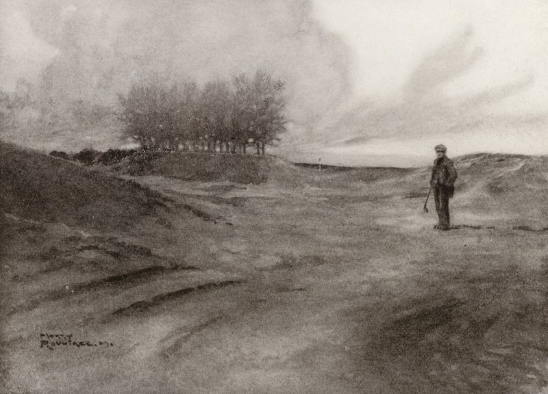 Golfbanor: Wimbledon, på allmänningen (litografi) av Harry (1878-1950) Rountree