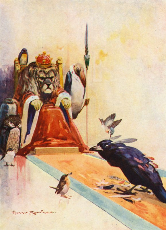 The Vain Jackdaw (färg litho) av Harry Rountree