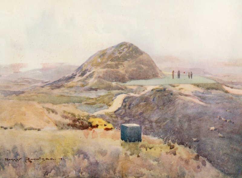 Golfbanor: Troon, det nya korta hålet (färglitografi) av Harry (1878 1950) Rountree