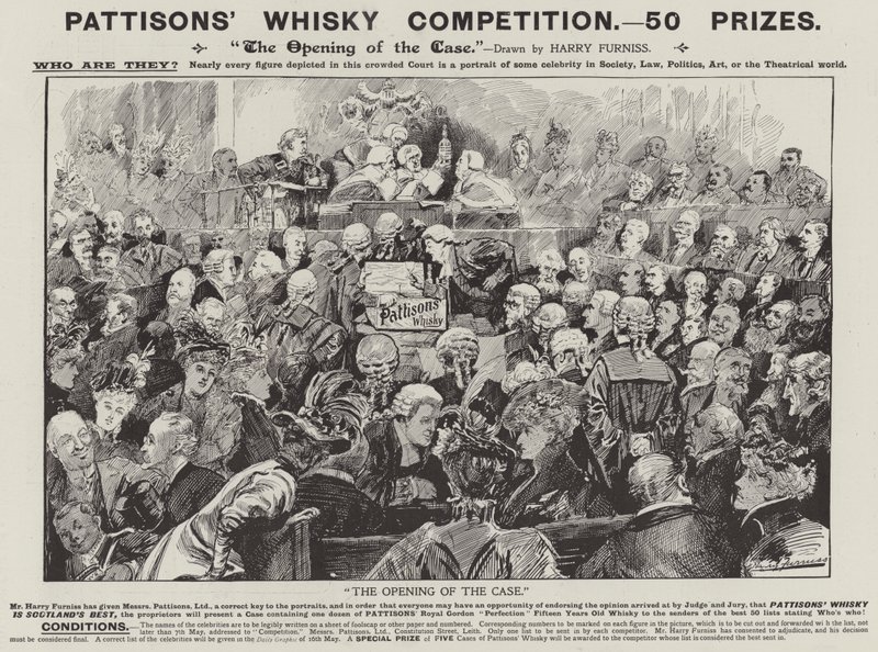 Annons, Pattisons Whisky (gravyr) av Harry (after) Furniss