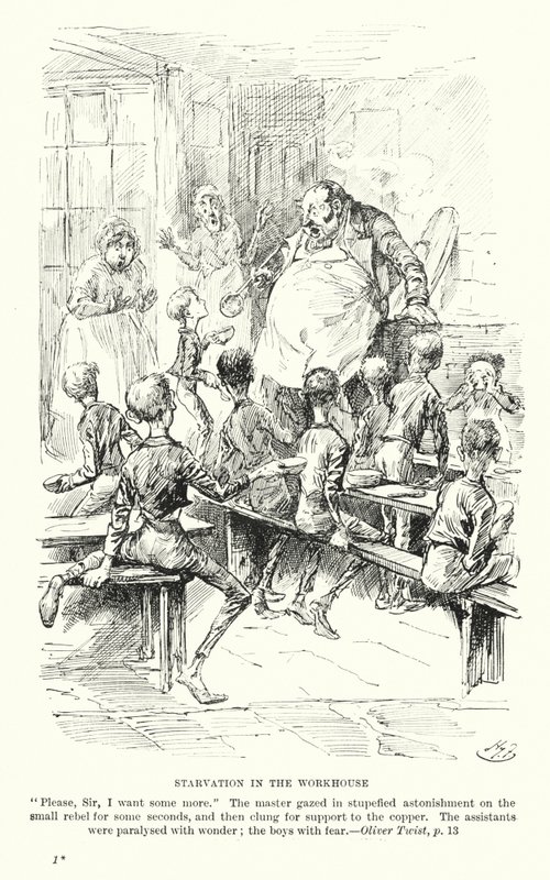 Illustration till Oliver Twist av Charles Dickens (litografi) av Harry (after) Furniss