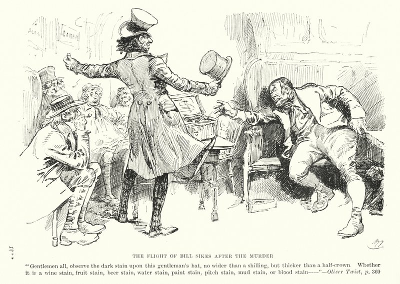Illustration till Oliver Twist av Charles Dickens (litografi) av Harry (after) Furniss