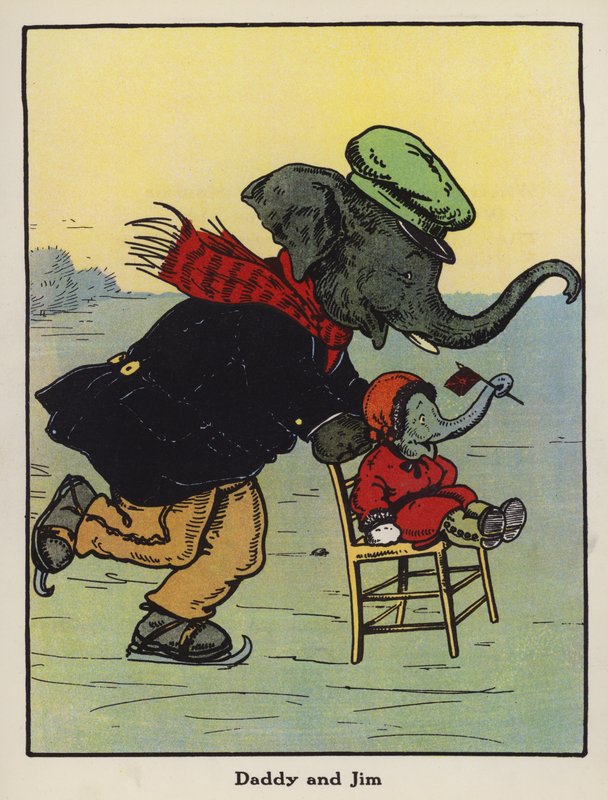 Pappa och Jim (färg litho) av Harry B Neilson