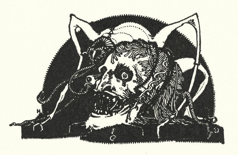 Edgar Allan Poe: Designmotiv (litografi) av Harry Clarke