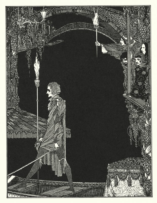 Edgar Allan Poe: Uppdraget (litografi) av Harry Clarke