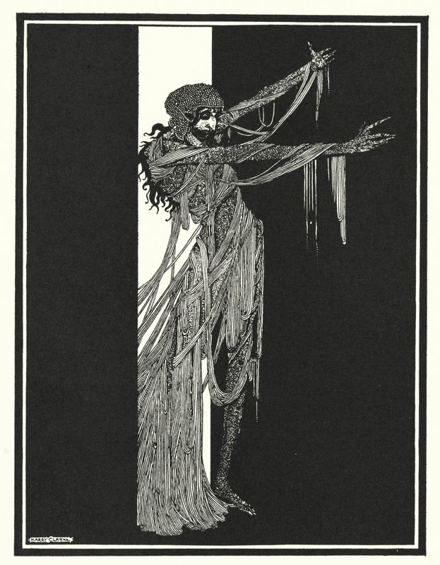 Edgar Allan Poe: The Fall of the House of Usher (litografi) av Harry Clarke
