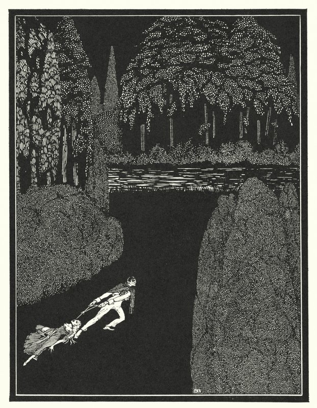 Edgar Allan Poe: Mysteriet med Marie Roget (litografi) av Harry Clarke