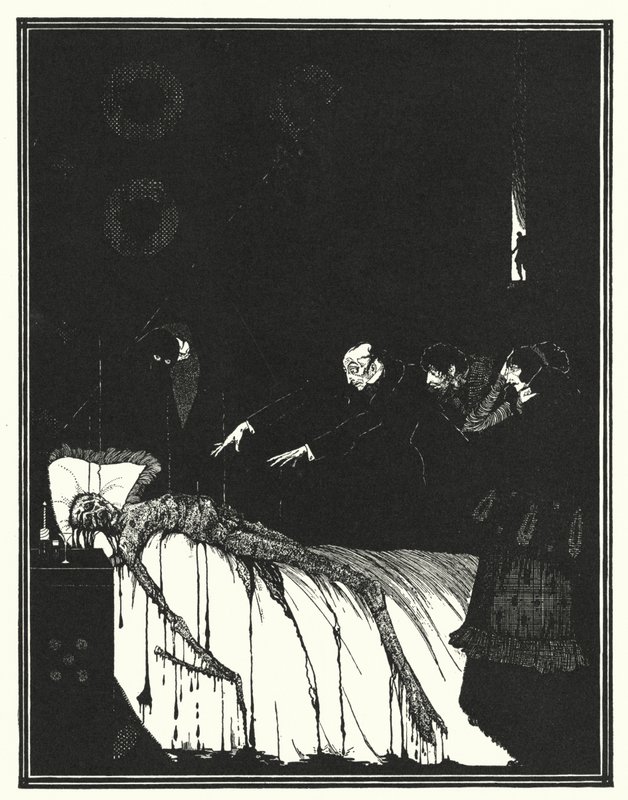 Edgar Allan Poe: Den avlånga lådan (litografi) av Harry Clarke