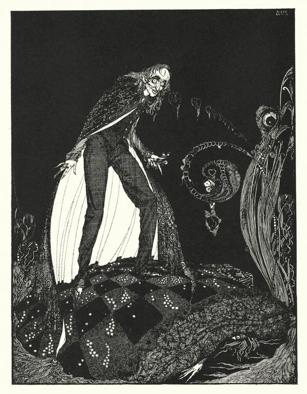 Edgar Allan Poe: Det skvallrande hjärtat (litografi) av Harry Clarke