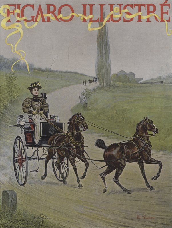 Tandem. Omslag till Le Figaro Illustre, juni 1895 av Harry Finney