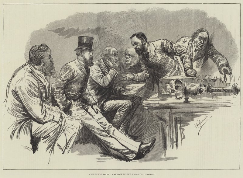 En svår punkt, en skiss i underhuset av Harry Furniss