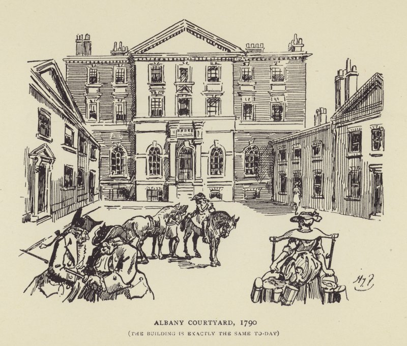 Albany Courtyard, 1790, Byggnaden är exakt densamma idag av Harry Furniss