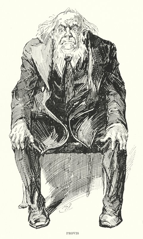 Illustration för stora förväntningar av Charles Dickens (litho) av Harry Furniss