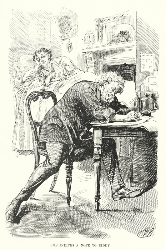 Illustration för stora förväntningar av Charles Dickens (litho) av Harry Furniss