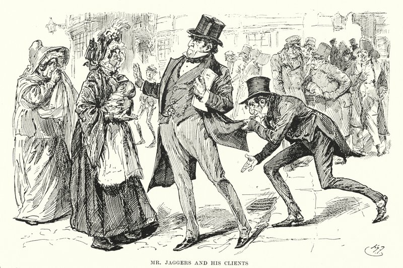 Illustration för stora förväntningar av Charles Dickens (litho) av Harry Furniss