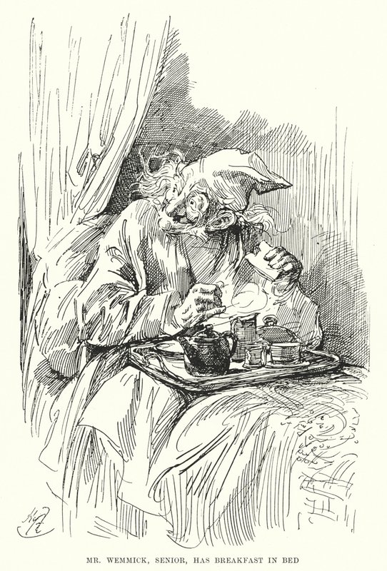 Illustration för stora förväntningar av Charles Dickens (litho) av Harry Furniss